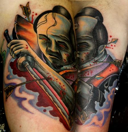Tattoos - Travis Litke Samurai Bicep Tattoo - 130780